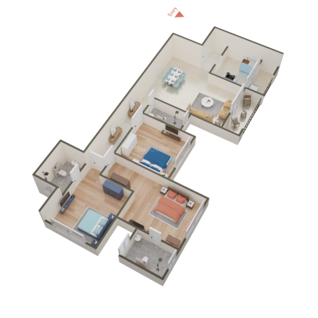 3 BHK – 1080 sq.ft