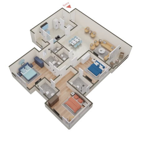 3 BHK – 1292 sq.ft