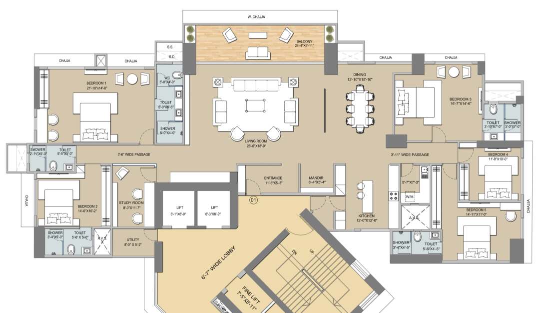 Exclusive 5 Bed Unifloor Residences
